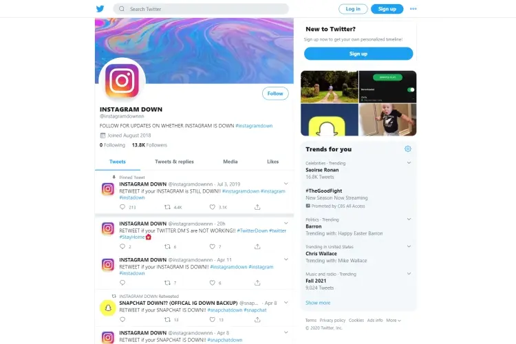 Instagram official twitter account