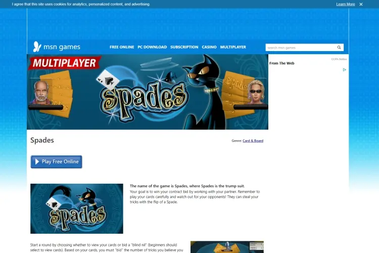 MSN Games - Spades